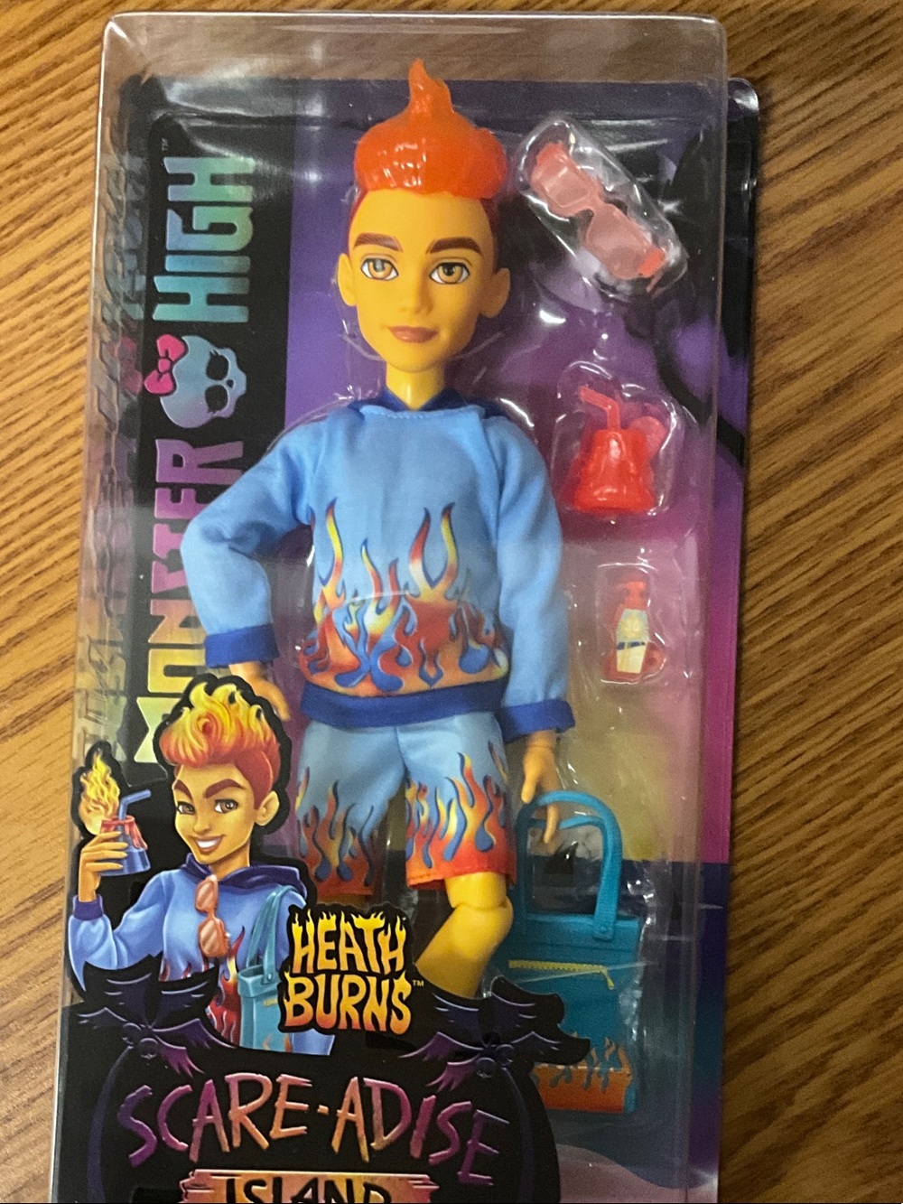monster high Heath Burns Doll - Blue Outfit with Orange Hair